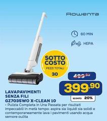 Rowenta - Lavapavimenti Senza Fili GZ7035WO X-Clean 10