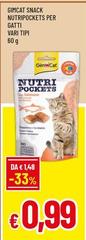 GimCat - Snack Nutripockets Per Gatti 