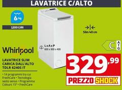 Whirlpool - Lavatrice Slim Carica Dall'Alto TDLR 6240S IT 
