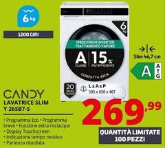 Candy - Lavatrice Slim Y 26SB7-S 