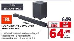 Jbl - Soundbar + Subwoofer BAR800PROBK 