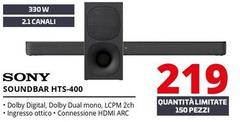 Sony - Soundbar HTS-400
