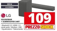 LG - Soundbar + Subwoofer S40T