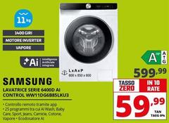 Samsung - Lavatrice Serie 6400 AI Control WW11DG6B85LKU3 