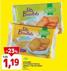 Vitalibre - Fette Biscottate Ai Cereali/Malto D'Orzo