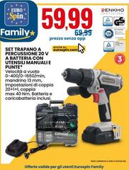 Max - Set Trapano A Percussione 20 V A Batteria Con Utensili Manuali E