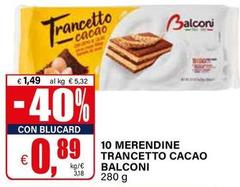 Balconi - 10 Merendine Trancetto Cacao