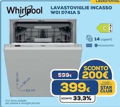 Whirlpool - Lavastoviglie Incasso WOI D741A S