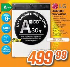LG - F2 N X50S9THB Lavatrice 9kg, Classe A-30%, 1400 giri, Vapore