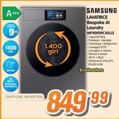 Samsung - Lavatrice Bespoke Al Laundry WF90F09C4S3