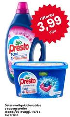 Bio Presto - Detersivo Liquido Lavatrice O Caps Assortito 18 Caps/35 Lavaggi, 1,575 L