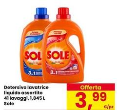 Sole - Detersivo Lavatrice Liquido Assortito 41 Lavaggi, 1,845 L