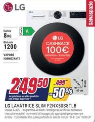LG - F2NX50S8TLB Lavatrice 8kg AI DD, Classe B, 1400 giri, Vapore