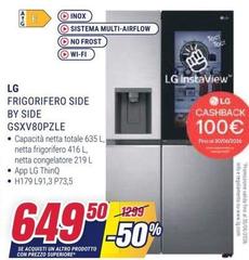 LG - Frigorifero Side By Side GSXV80PZLE