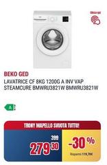 Beko -  GeD Lavatrice 8kg 1200g A Inv Vap Steamcure Bmwru3821w