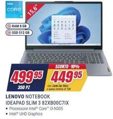 Lenovo - Notebook Ideapad Slim 3 82XB00C7IX