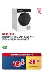 Whirlpool - Asciug 9kg B Inv Vap Plana Wifi CWD95MWBSI CWD95MWBSI