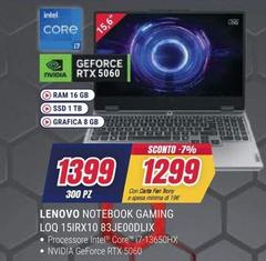 Lenovo - Notebook Gaming Loq 15irx10 83je00dlix