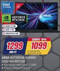 Asus - Notebook Gaming V3607vh-rp013w