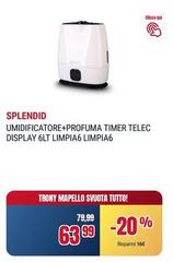 Splendid - Umidificatore+profuma Timer Telec Display 6lt Limpia6 Limpia6