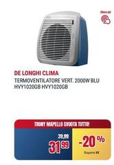 De Longhi - Termoventilatore Vert. 2000w Blu HVY1020GB