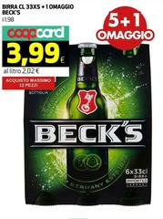 Becks - Birra Cl 33x5 + 1 Omaggio