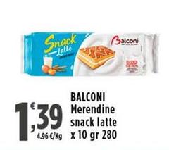Balconi - Merendine Snack Latte 
