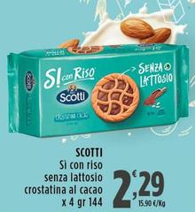 Scotti - Si Con Riso Senza Lattosio Crostatina Al Cacao