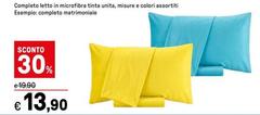 Completo Letto In Microfibra Tinta Unita, Misure E Colori Assortiti