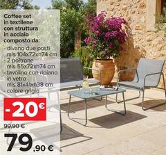 Coffee Set In Textilene Con Struttura In Acciaio Composto