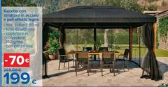 Pali - Gazebo Con Struttura In Acaiano E  Efecto Legno
