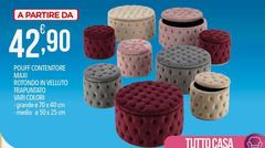 Maxi - Pouf Contenitore May Rotondo N°velluto Trapunto