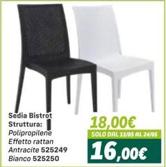 Solo - Sedia Bistrot Struttura Polipropilene Effetto Rattan Antracite