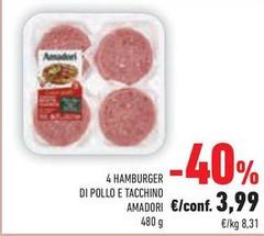 Amadori - 4 Hamburger Di Pollo E Tacchino