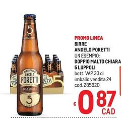 Pop - Birre Angelo Poretti Un Esempio: Doppio Malto Chiara 5 Luppoli