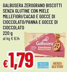 Galbusera - Zerogrand Biscotti Senza Glutine Con Miele Millefiori/Cacao E Gocce Di Cioccolato/Panna E Gocce Di Cioccolato