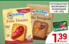 Mulino Bianco - Fette Biscottate Dorate/Integrali