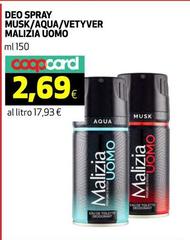 Malizia - Deo Spray Musk/ Aqua/Vetyver Uomo