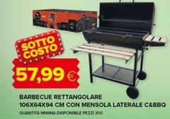 Bbq - Barbecue Rettangolare 106x64x94 Cm Con Mensola Laterale C&bbq