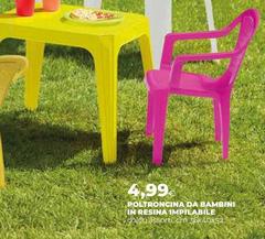 Poltroncina Da Bambini In Resina Impilabilie