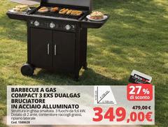 Barbecue A Gas Compact 3 Exs Dualgas Bruciatore In Acciaio Alluminato
