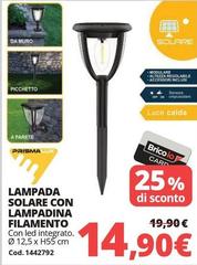 Luce - Lampada Solare Con Lampadina Filamento