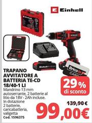 Einhell - Trapano Avvitatore A Batteria 18/40-1 Li