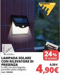 Lux - Lampada Solare Con Rilevatore Di Presenza