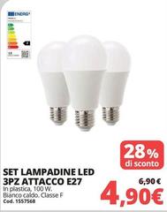 Set Lampadine Led 3Pz Attacco E27