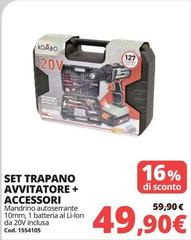 Kombo - Set Trapano Avvitatore + Accessori