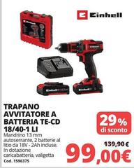 Einhell - Trapano Avvitatore A Batteria 18/40-1 Li