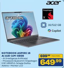 Acer - Notebook Aspire 16 AI A16-11M-X8E6