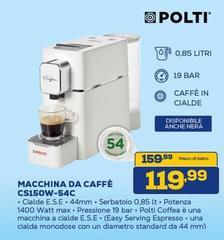 Polti - Macchina Da Caffè Cs150ew-54c