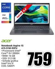 Acer - Notebook Aspire 15 A15-51M-93PU
